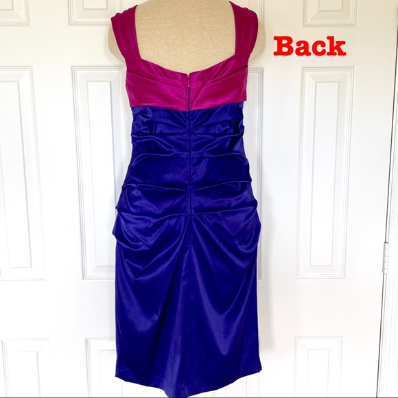 Suzi Chin by Maggy Boutique Purple Ruched Dress 10 - Picture 5 of 8